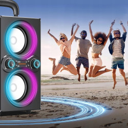 Przenośny Głośnik Bluetooth TPBEAT 80 W – Super Bas i Efekty LED