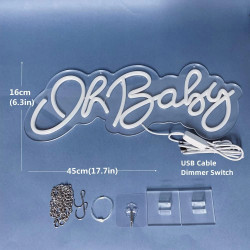 Oh Baby Neon znak akrylowy USB Wystrój ściany Neon Light na bar