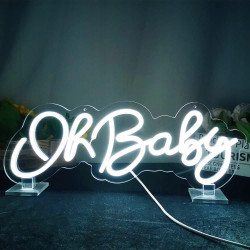 Oh Baby Neon znak akrylowy USB Wystrój ściany Neon Light na bar