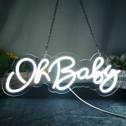 Oh Baby Neon znak akrylowy USB Wystrój ściany Neon Light na bar