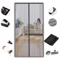 MOSKITIERA NA DRZWI BALKONOWE DUŻA MAGNES ZASŁONA KURTYNA SZCZELNA 90x210cm