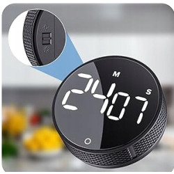 Minutnik Kuchenny Cyfrowy AVINIA LED Magnetyczny Timer Wizualny srebrny