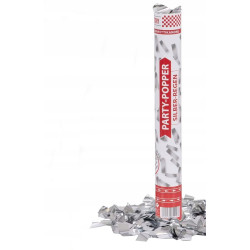 Party Factory imprezowych popperów, 40 cm, kolorowe konfetti srebrne