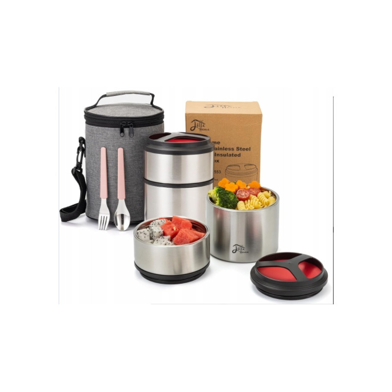 Lille Home Termos 1500 ml, izolowany próżniowo, składany termiczny na lunch