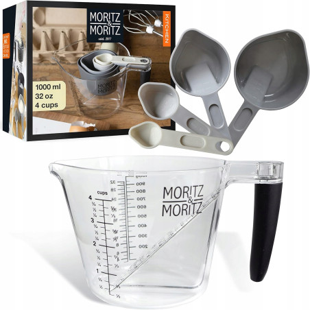 Zestaw miarek kuchennych Moritz bezbarwny 1 L