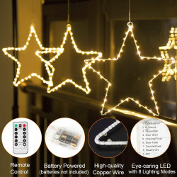 Oświetlenie gwiazdy bożonarodzeniowe LED, 3 sztuki