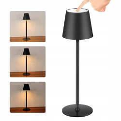 LAMPKA STOŁOWA NOCNA LED BEZPRZEWODOWA DOTYKOWA CZARNY 3 TRYBY 2 SZTUKI
