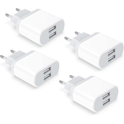 Ładowarka USB 2.1A – Szybkie Ładowanie Podwójne Wejście USB 4 sztuki