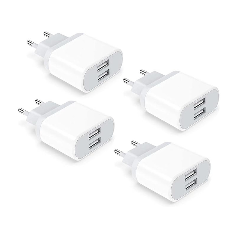 Ładowarka USB 2.1A – Szybkie Ładowanie Podwójne Wejście USB 4 sztuki