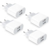 Ładowarka USB 2.1A – Szybkie Ładowanie Podwójne Wejście USB 4 sztuki