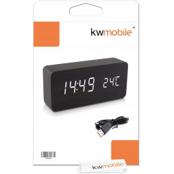 Kwmobile Budzik o wyglądzie drewna cyfrowy – cyfr