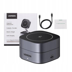 UGREEN SZYBKA ŁADOWARKA BEZPRZEWODOWA INDUKCYJNA QI 2W1 20W KABEL USB C 1M
