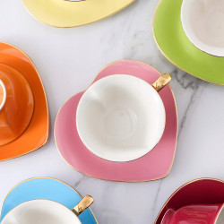 HERBACIANY ZESTAW PREZENTOWY porcelana ARTVIGOR 6x fiiżanki 6x spodki 12el.