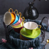 HERBACIANY ZESTAW PREZENTOWY porcelana ARTVIGOR 6x fiiżanki 6x spodki 12el.
