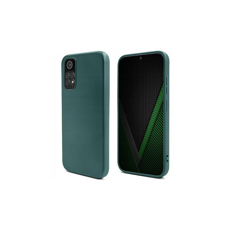 Moozy Silikonowe etui do Xiaomi Redmi Note 11 Pro 5G i 4G, Ciemnozielone