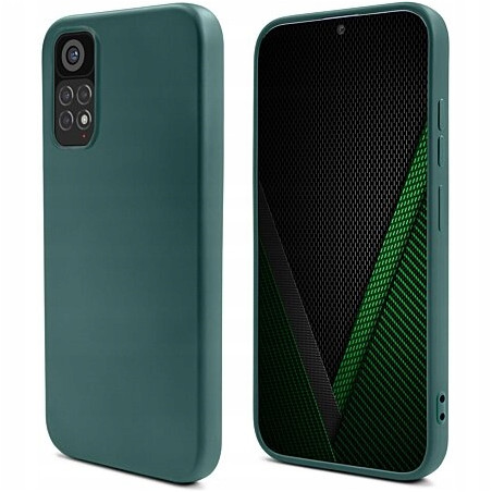 Moozy Silikonowe etui do Xiaomi Redmi Note 11 Pro 5G i 4G, Ciemnozielone