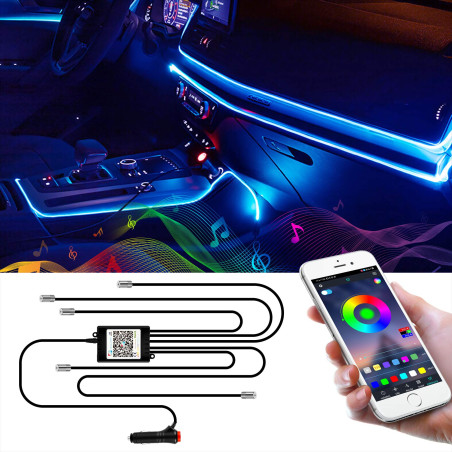Wilktop LED oświetlenie do auta 6M APLIKACJA
