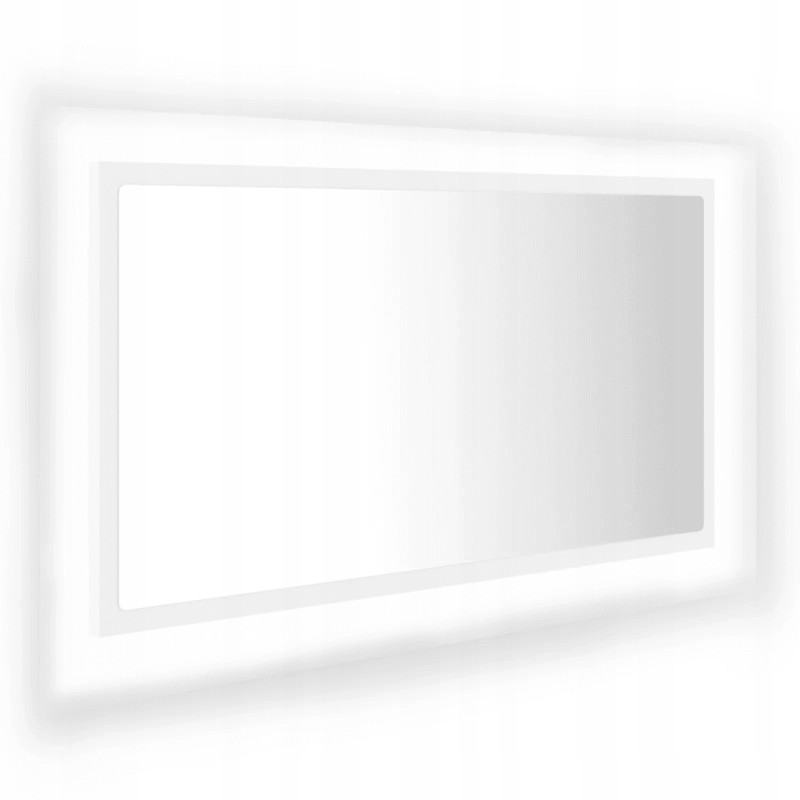 Lustro łazienkowe z LED, białe, 80x8,5x37 cm płyta wiórowa