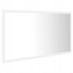 Lustro łazienkowe z LED, białe, 80x8,5x37 cm płyta wiórowa