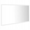 Lustro łazienkowe z LED, białe, 80x8,5x37 cm płyta wiórowa