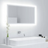 Lustro łazienkowe z LED, białe, 80x8,5x37 cm płyta wiórowa