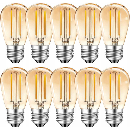 Żarówki LED E27 S14 2W Vintage 2700K Ciepła Biel Zestaw 10szt
