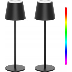 K-Bright Lampa stołowa ciemno szary bezprzewodowa 2 szt. RGB antracyt