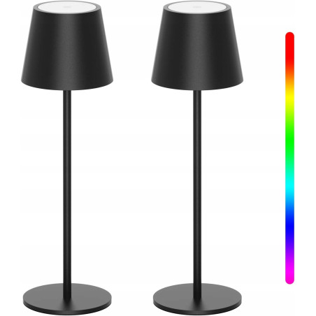 K-Bright Lampa stołowa ciemno szary bezprzewodowa 2 szt. RGB antracyt