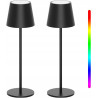 K-Bright Lampa stołowa ciemno szary bezprzewodowa 2 szt. RGB antracyt