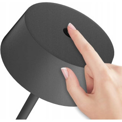 K-BRIGHT LAMPA STOŁOWA LED 2 SZTUKI CIEPŁA BIEL ŁADOWANA USB SZARA