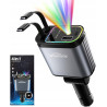 WHATOOK Ładowarka samochodowa 4w1 USB-C 66W szybkie ładowanie LED