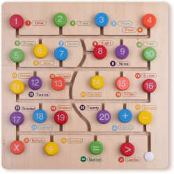 Puzzle Montessori dla dzieci Boxiki Kids drewniana z liczbami od 1 do 20