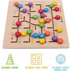 Puzzle Montessori dla dzieci Boxiki Kids drewniana z liczbami od 1 do 20