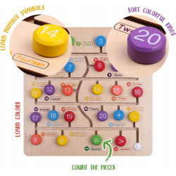 Puzzle Montessori dla dzieci Boxiki Kids drewniana z liczbami od 1 do 20