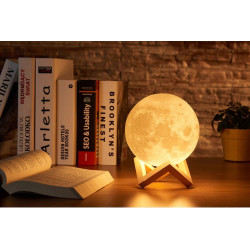 Lampka Nocna 3D Księżyc Moon Lamp Dziecięca Light LED Kula Galaktyka USB