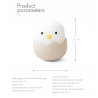 Lampka Nocna Kurczak Eggshell Led Dla Dzieci Silikonowa na Usb