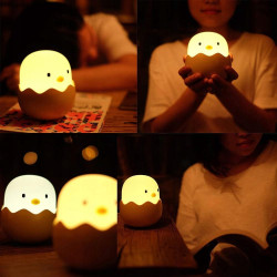 Lampka Nocna Kurczak Eggshell Led Dla Dzieci Silikonowa na Usb