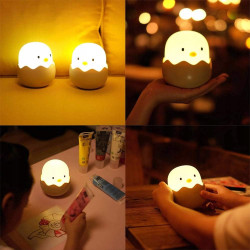 Lampka Nocna Kurczak Eggshell Led Dla Dzieci Silikonowa na Usb
