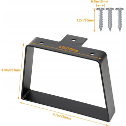 Signstek Czarne trapezowe nogi stołu 20,3 cm 2 sztuki