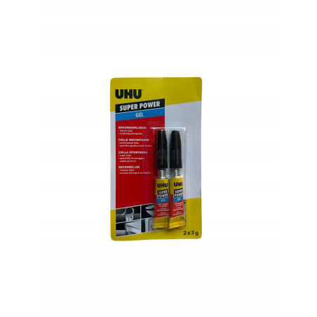 UHU SUPER POWER GEL niezwykle silny, błyskawiczny, super klej 2 sztuki 3g