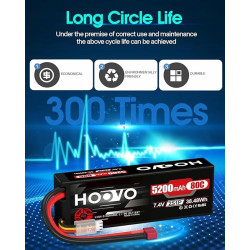 AKUMULATOR RC 2S LiPo 2 SZTUKI HOOVO 7,4 V 5200 mAh 80C 38,48Wh