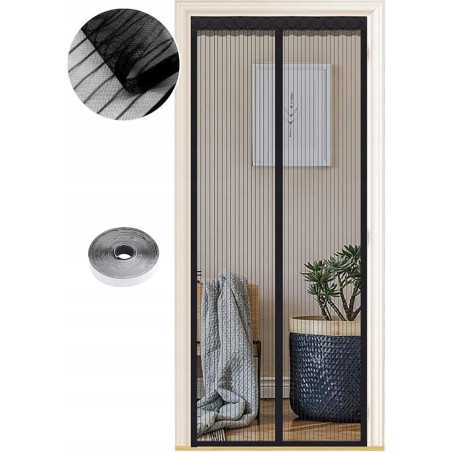 MOSKITIERA MAGNETYCZNA NA DRZWI 90x200cm SIATKA NA KOMARY OWADY DO DRZWI