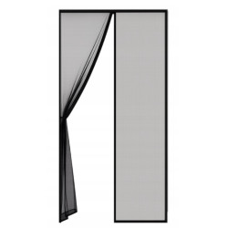 Cinkee Moskitiera do Drzwi Okien Magnetyczna Trwała Czarna 90x210cm